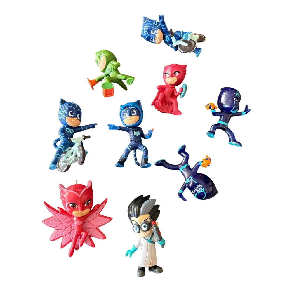 PJ Masks Figure Lot Catboy Owlette Gekko Night Ninja Romeo 9pc Action Figures